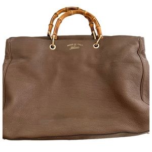Gucci bamboo shopper leather tote